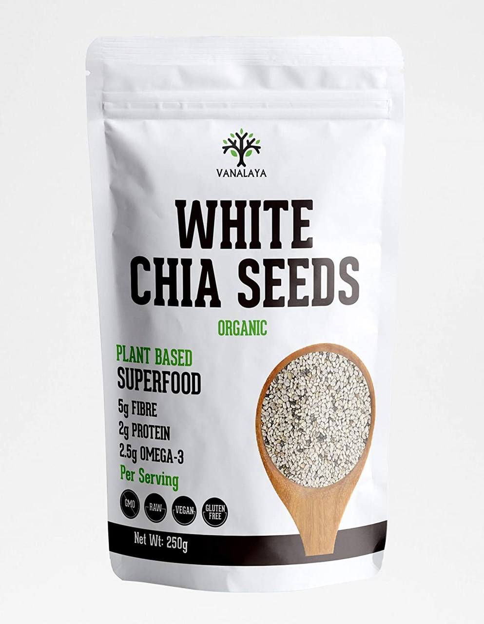 Show details for Vanalaya White Chia Seeds Calcium Rich - Diet Food for Weight Loss - Healthy Snack 250g Picture of Vanalaya White Chia Seeds Calcium Rich - Diet Food for Weight Loss - Healthy Snack 250g