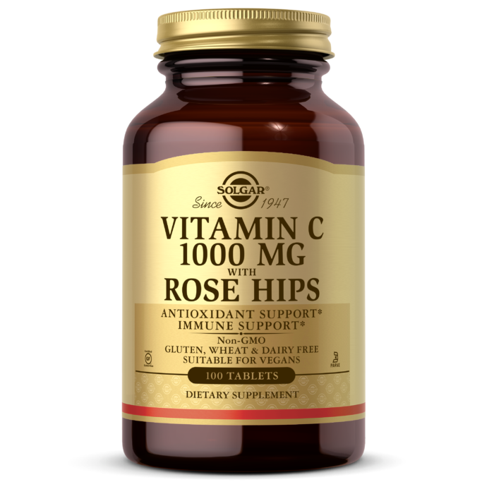 Picture of Solgar Vitamin C with Rose Hips 1000 mg - 100 Tablets 
