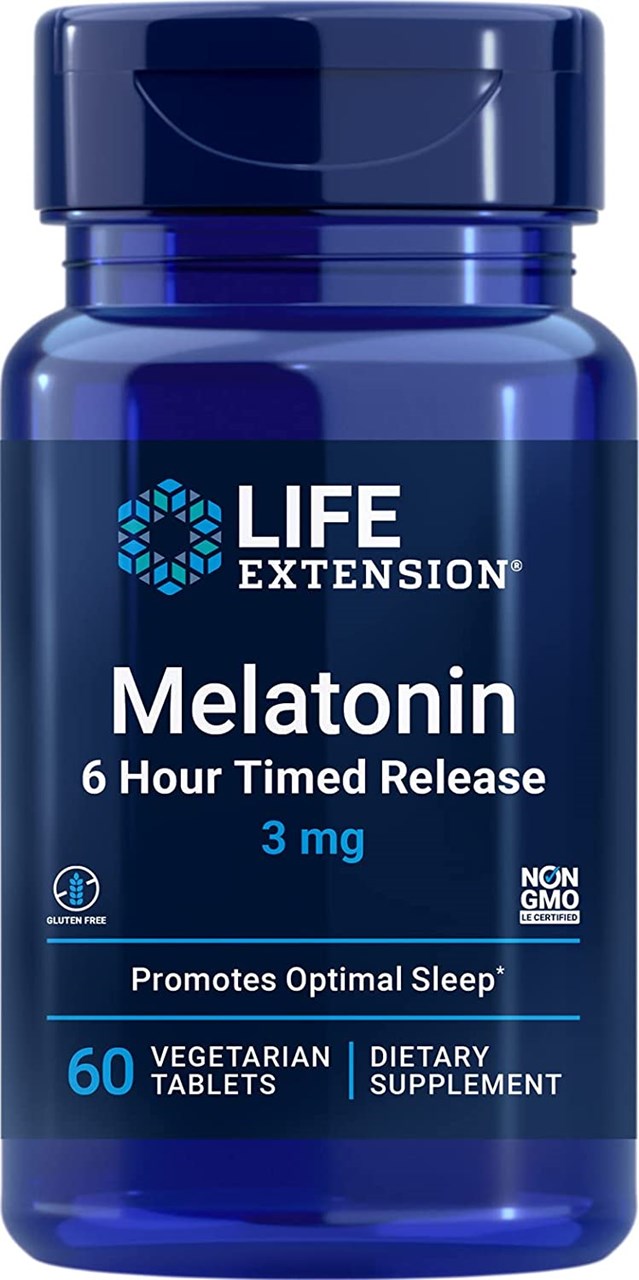 Picture of Life Extension Melatonin 6 Hour Timed Release 3 mg 60 Veg Tablets