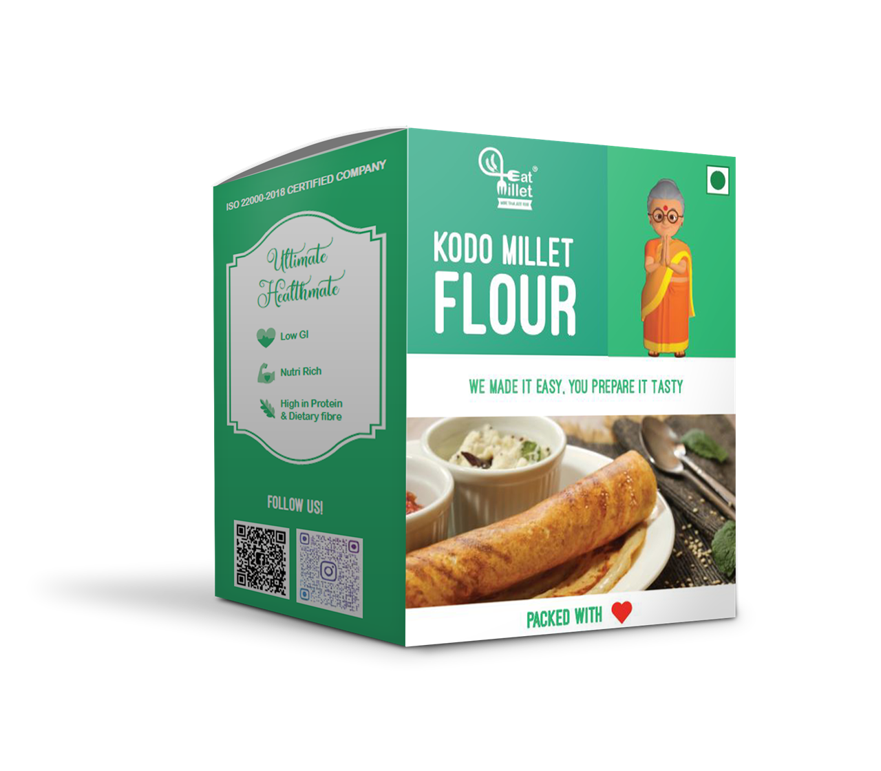 Show details for Eat Millet Kodo Millet Flour (Buy 1Get 1 Free) - 700 gms Picture of Eat Millet Kodo Millet Flour (Buy 1Get 1 Free) - 700 gms