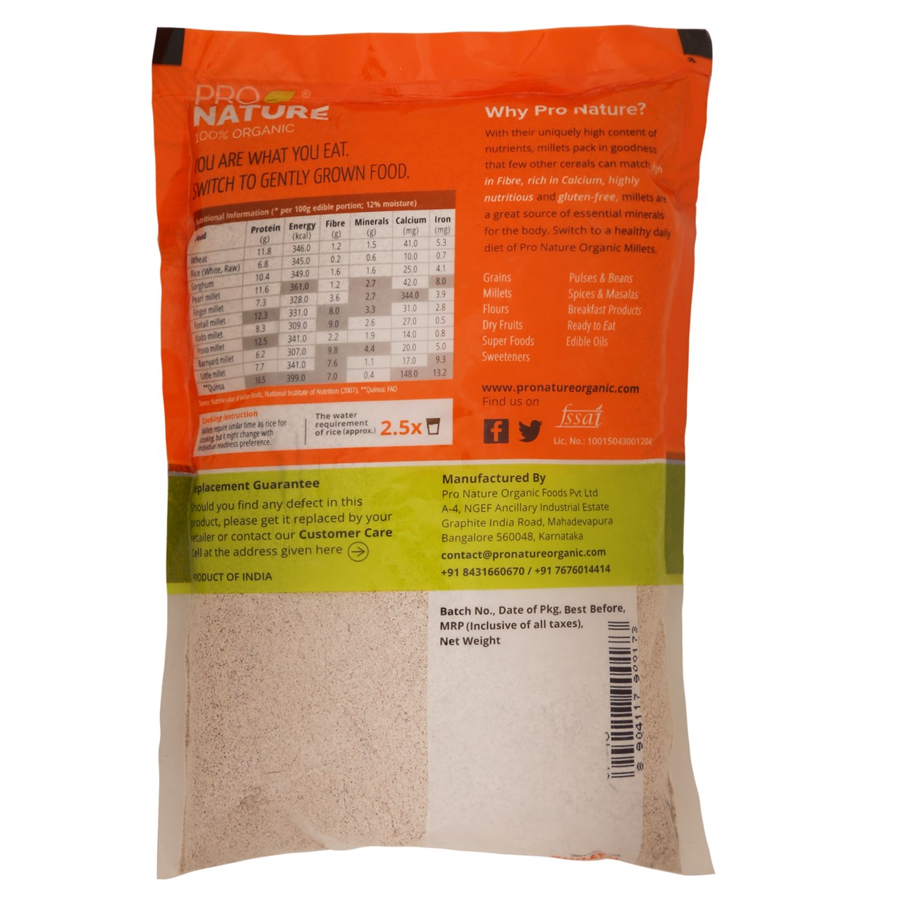 Picture of  Pro Nature 100% Organic Ragi Flour 500g