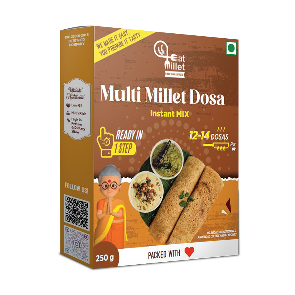 Show details for Eat Millet Instant Multi Millet Dosa Mix Buy One Get One Free - 250 g Picture of Eat Millet Instant Multi Millet Dosa Mix Buy One Get One Free - 250 g