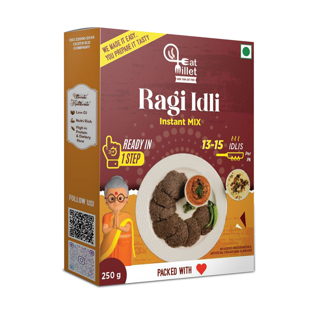 Show details for Eat Millet Instant Ragi Idli Mix Buy One Get One Free - 250 g Picture of Eat Millet Instant Ragi Idli Mix Buy One Get One Free - 250 g