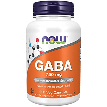 Show details for Now Foods GABA 750 mg - 100 veg capsules  Picture of Now Foods GABA 750 mg - 100 veg capsules