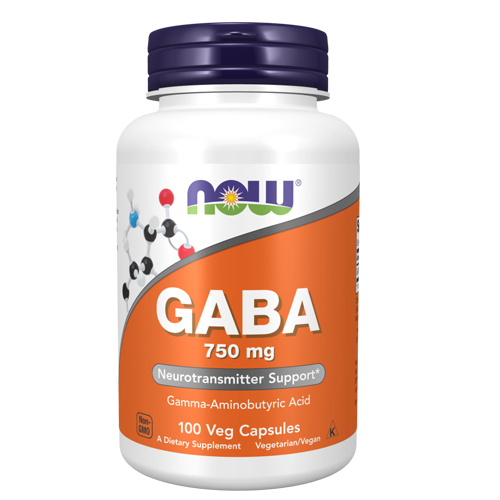 Picture of Now Foods GABA 750 mg - 100 veg capsules 