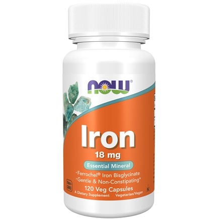 Picture of Now Foods, Iron, 18 mg, 120 Veg Capsules 
