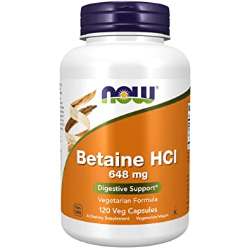 Show details for Now Foods Betaine HCl  648 mg - 120 veg capsules  Picture of Now Foods Betaine HCl  648 mg - 120 veg capsules