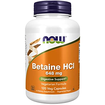 Picture of Now Foods Betaine HCl  648 mg - 120 veg capsules 