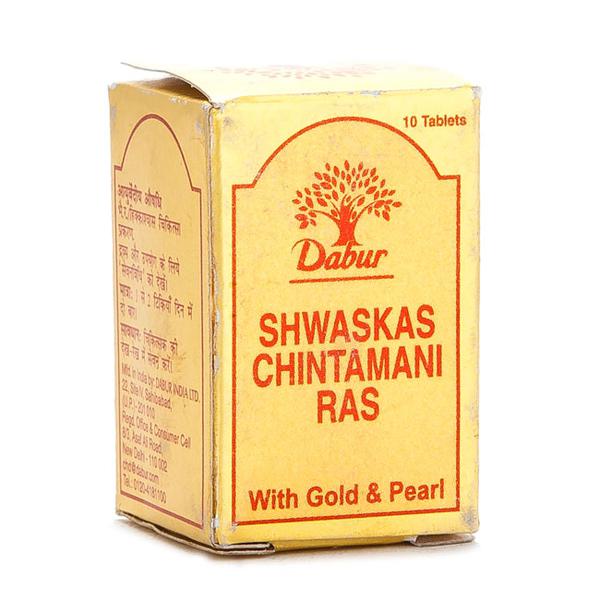 Show details for Dabur Shwaskas Chintamani Ras Tablet - 10 Tabs Picture of Dabur Shwaskas Chintamani Ras Tablet - 10 Tabs