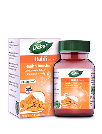 Show details for Dabur Haldi Tablets Health Booster - Pack of 1 Picture of Dabur Haldi Tablets Health Booster - Pack of 1