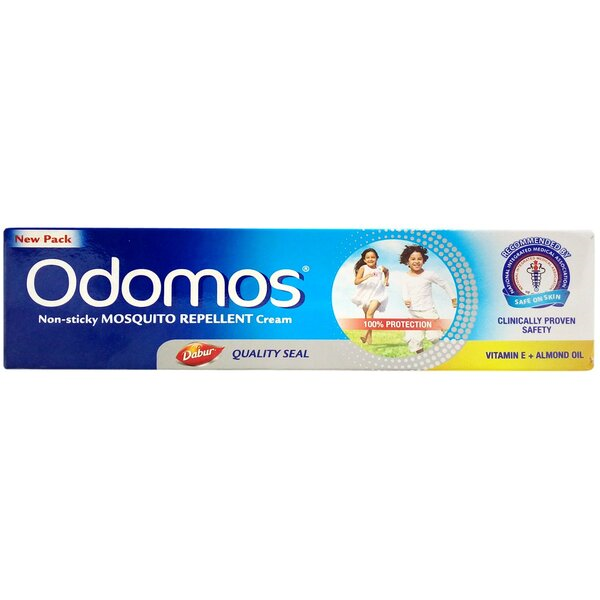 Picture of Dabur Odomos Naturals Non-Sticky Mosquito Repellent Cream  Vitamin E and Almond Oil- 50 gm  