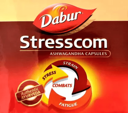 Show details for Dabur Stresscom Ashwagandha 12 Strips X 10 Capsules - Pack of 1 Picture of Dabur Stresscom Ashwagandha 12 Strips X 10 Capsules - Pack of 1