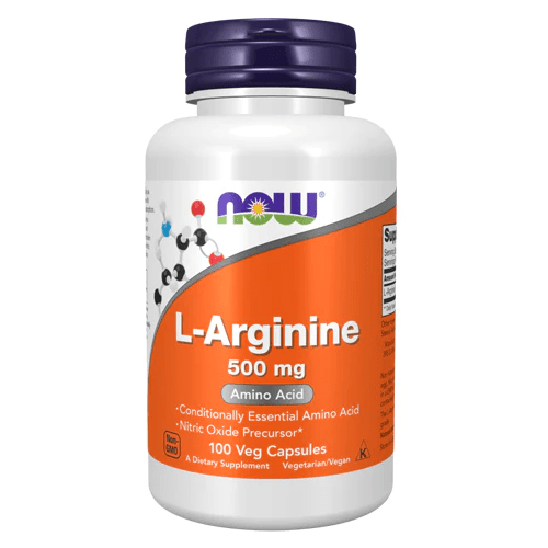 Show details for Now Foods L-Arginine 500 mg 100 veg capsules  Picture of Now Foods L-Arginine 500 mg 100 veg capsules