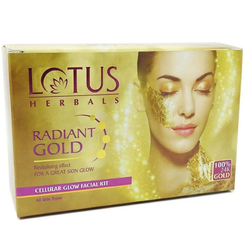 Show details for Lotus Herbals Radiant Gold Cellular Glow Facial Kit - 37 gm Picture of Lotus Herbals Radiant Gold Cellular Glow Facial Kit - 37 gm