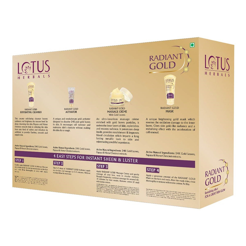 Picture of Lotus Herbals Radiant Gold Cellular Glow Facial Kit - 37 gm