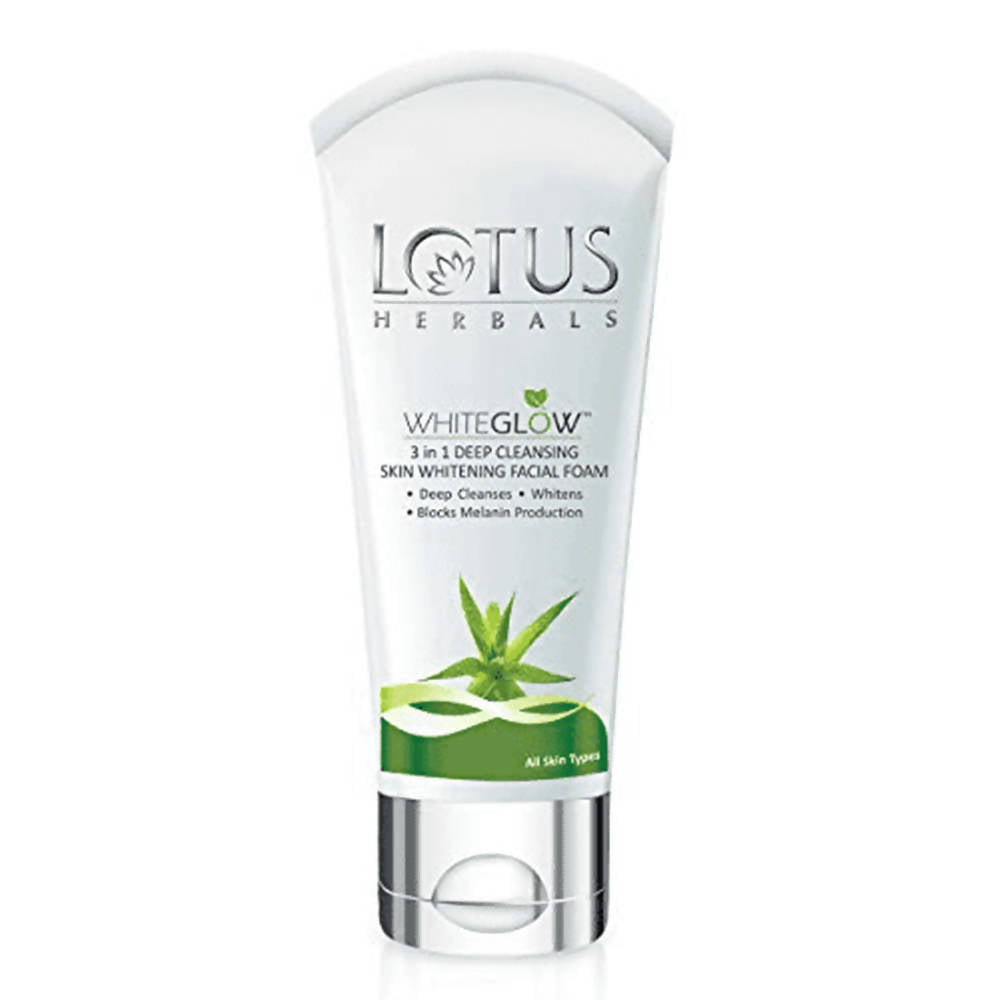 Picture of Lotus Herbals White Glow 3 in 1 Deep Cleansing Skin Whitening Facial Foam - 100 gm