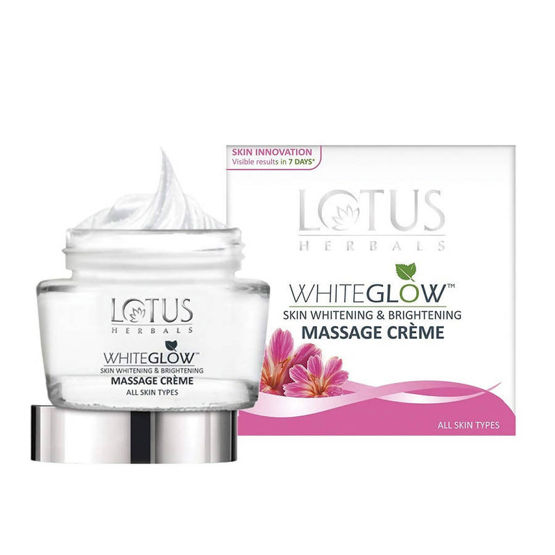 Show details for Lotus Herbals Whiteglow Skin Whitening And Brightening Massage Creme - 60 GM Picture of Lotus Herbals Whiteglow Skin Whitening And Brightening Massage Creme - 60 GM