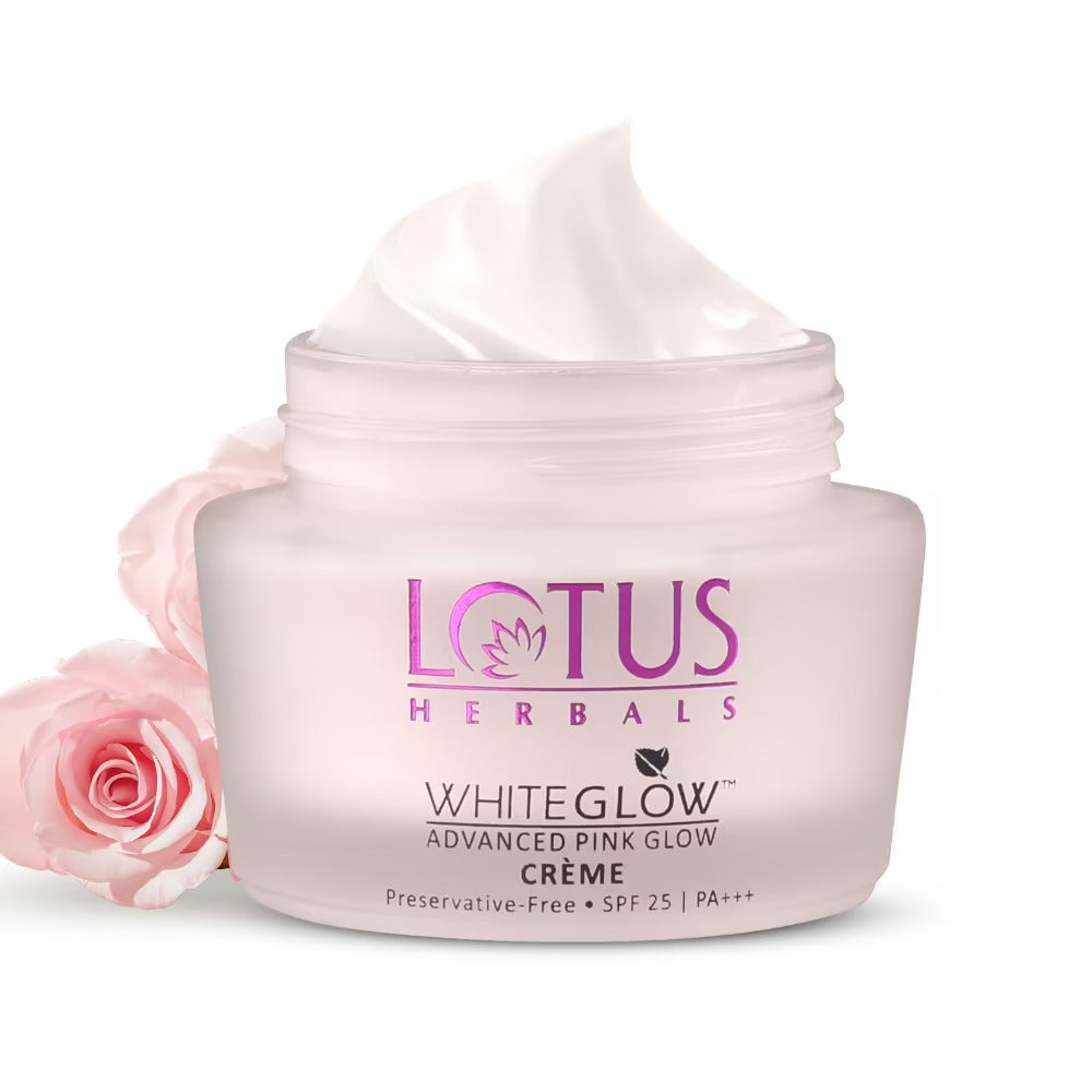 Show details for Lotus Herbals Whiteglow Advanced Pink Glow Creme Spf 25 I PA+++ - 50 GM Picture of Lotus Herbals Whiteglow Advanced Pink Glow Creme Spf 25 I PA+++ - 50 GM