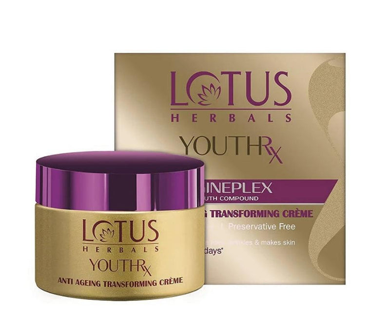 Show details for Lotus Herbals Youth Rx Anti-Aging Transforming Creme – SPF 25, PA +++ - 50 GM Picture of Lotus Herbals Youth Rx Anti-Aging Transforming Creme – SPF 25, PA +++ - 50 GM