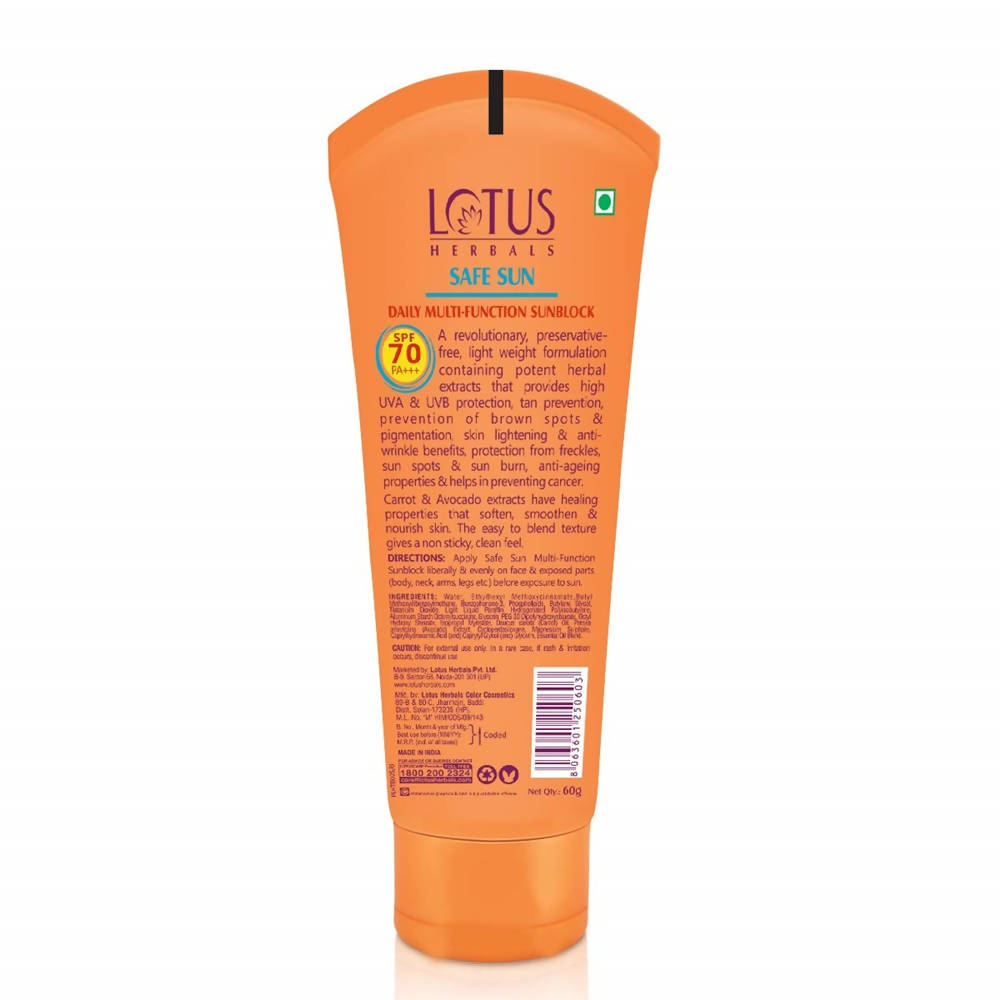 Picture of Lotus Herbals Safe Sun Daily Multi-Function Sunblock SPF PA+++ - 60 gm