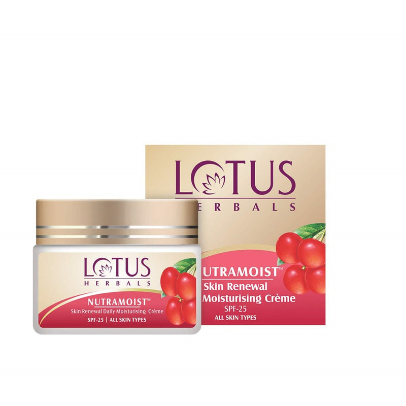 Show details for Lotus Herbals Nutramoist Skin Renewal Daily Moisturising Creme, SPF 25 - 50 gm Picture of Lotus Herbals Nutramoist Skin Renewal Daily Moisturising Creme, SPF 25 - 50 gm
