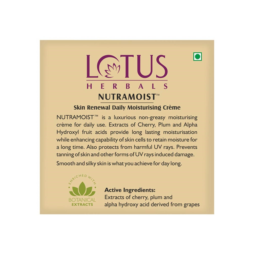 Picture of Lotus Herbals Nutramoist Skin Renewal Daily Moisturising Creme, SPF 25 - 50 gm