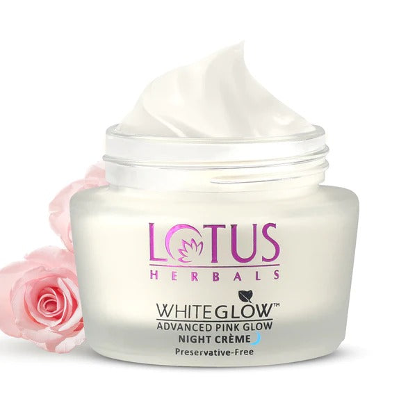 Show details for Lotus Herbals Whiteglow Advanced Pink Glow Night Creme - 50 GM Picture of Lotus Herbals Whiteglow Advanced Pink Glow Night Creme - 50 GM