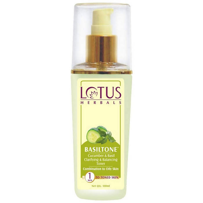 Show details for Lotus Herbals Basiltone Cucumber & Basil Clarifying & Balancing Toner - 100 ml Picture of Lotus Herbals Basiltone Cucumber & Basil Clarifying & Balancing Toner - 100 ml