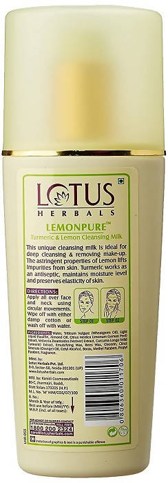 Picture of Lotus Herbals Lemonpure Turmeric And Lemon Cleansing Milk - 170 Ml