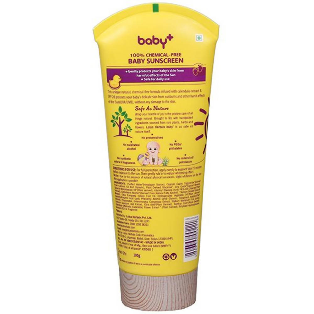 Picture of Lotus Herbals Baby+ Spf 20 PA+++ Sunscreen - 100 Gm