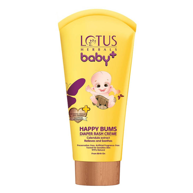 Show details for Lotus Herbals Baby+ Happy Bums Diaper Rash Crème (100 Gm) Picture of Lotus Herbals Baby+ Happy Bums Diaper Rash Crème (100 Gm)
