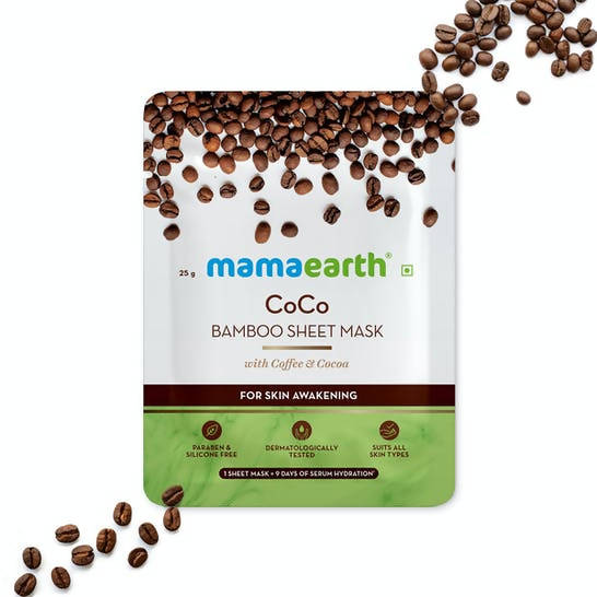 Picture of Mamaearth CoCo Bamboo Sheet Mask with Coffee & Cocoa for Skin Awakening - 25 grams