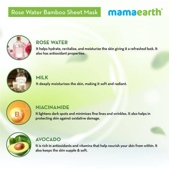 Picture of Mamaearth Rose Water Bamboo Sheet Mask with Rose Water & Milk - 25 g
