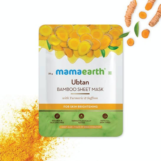 Picture of Mamaearth Ubtan Bamboo Sheet Mask with Turmeric & Saffron