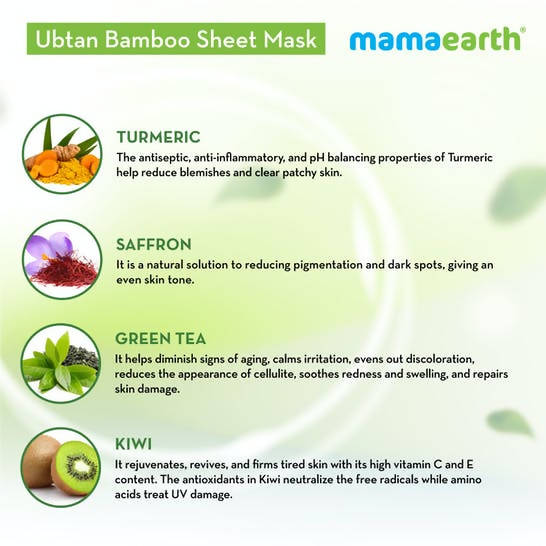 Picture of Mamaearth Ubtan Bamboo Sheet Mask with Turmeric & Saffron - 25 grams 